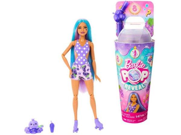 Barbie: Slime Reveal - Szőlő meglepetés baba gyümölcsös szettben kék
hajjal - Mattel