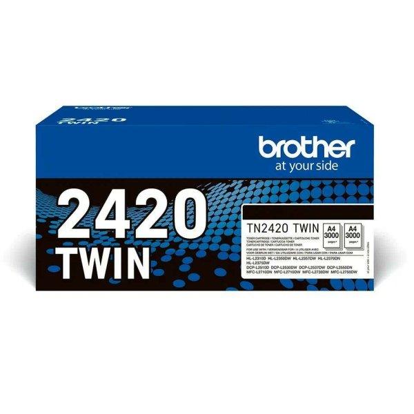 Brother TN-2420 (6000 old.) fekete eredeti festékkazetta csomag (2 db)