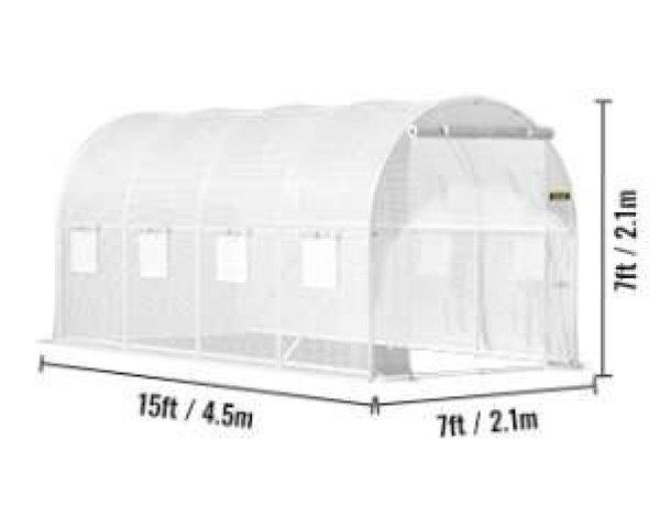 Üvegház, kerti sátor - fehér, 4,5x2x2m