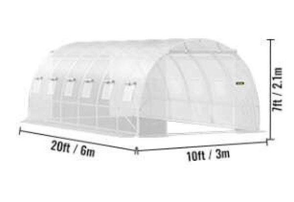Üvegház, kerti sátor - fehér, 6x3x2m