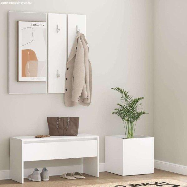 vidaXL fehér szerelt fa előszobabútor-szett