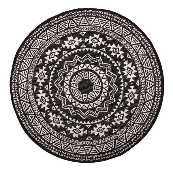 Perzsa mintás kétoldalú kültéri szőnyeg, kör alakú, 180 cm átmérőjű