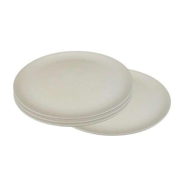 Bioplasztik 4 db-os lapos tányér szett, fehér, 25,5 cm