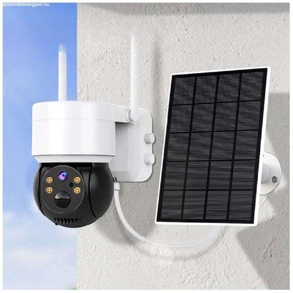 Időjárásálló, kültéri, Wifi biztonsági kamera rendszer napelemmel –
vezeték és áramforrás nélkül működtethető okos térfigyelő kamera
(BBV) (BBD)