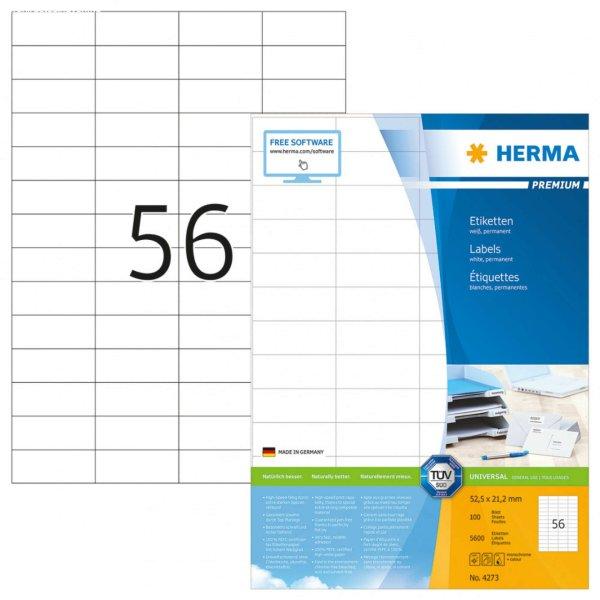 Herma 4273 52,5x21,2mm 4 pályás univerzális etikett 56 címke/ív
100ív/doboz