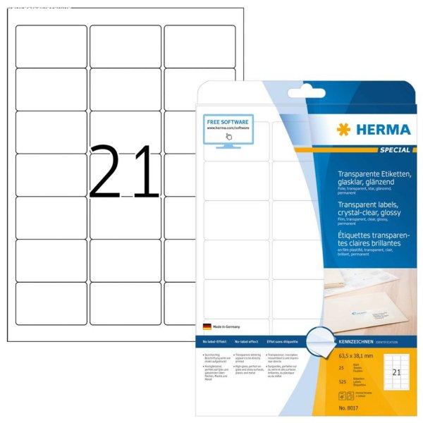 Herma 8017 63,5x38,1mm 3 pályás univerzális etikett 21 címke/ív 25ív/doboz