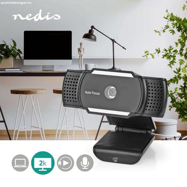 NEDIS Webkamera 2K@30fps 5MP FULL HD, Automatikus Fókusz | Beépített Mikrofon
| Fekete WCAM110BK