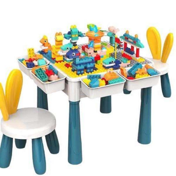 Csomagolássérült - Pepita multifunkciós Építőasztal 2db székkel
#kék-sárga