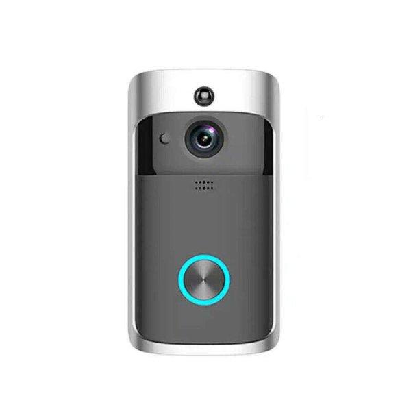 Intelligens WiFi kapucsengő, beépített kamerával, vezeték nélküli,
fekete-ezüst
