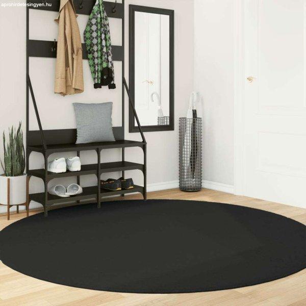 vidaXL fekete rövid szálú puha és mosható szőnyeg Ø 200 cm