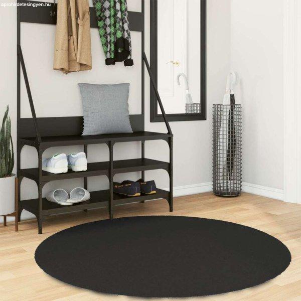 vidaXL fekete rövid szálú puha és mosható szőnyeg Ø 120 cm