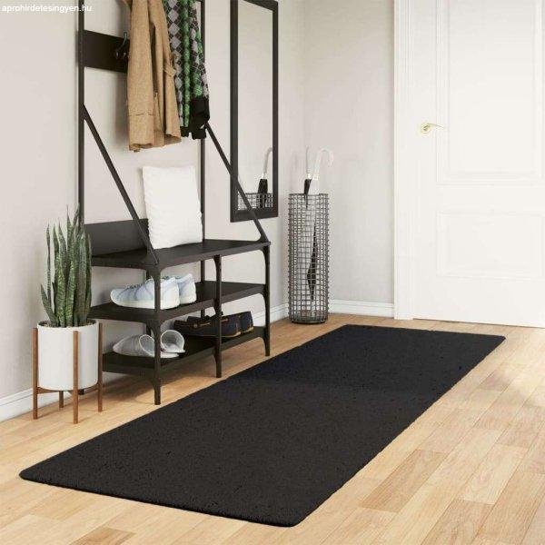 vidaXL fekete rövid szálú puha és mosható szőnyeg 80x250 cm