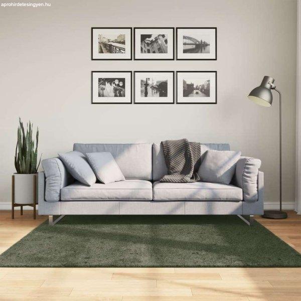 vidaXL lombzöld rövid szálú puha és mosható szőnyeg 160 x 160 cm