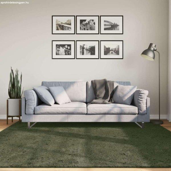 vidaXL lombzöld rövid szálú puha és mosható szőnyeg 200 x 200 cm