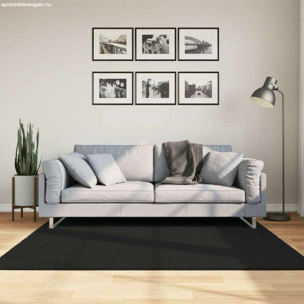 vidaXL fekete rövid szálú puha és mosható szőnyeg 160x160 cm