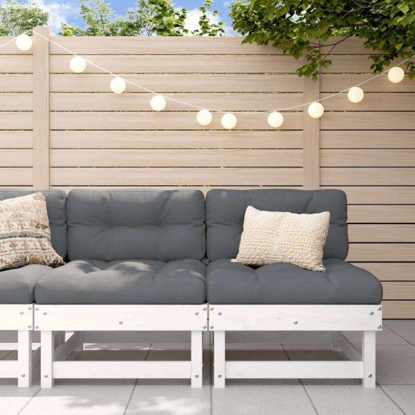 vidaXL 2 db fehér tömör fenyőfa kerti középső kanapé