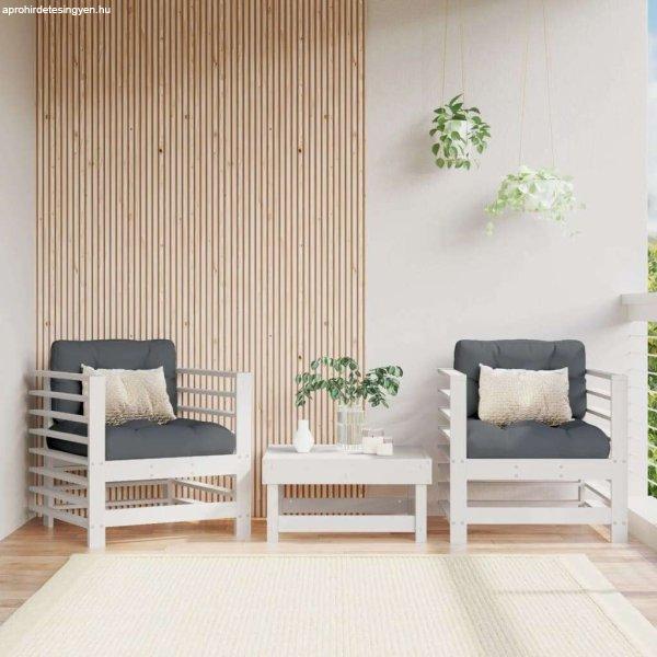 vidaXL 2 db fehér tömör fenyőfa kerti szék