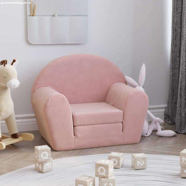 vidaXL rózsaszín puha plüss gyerek kanapéágy