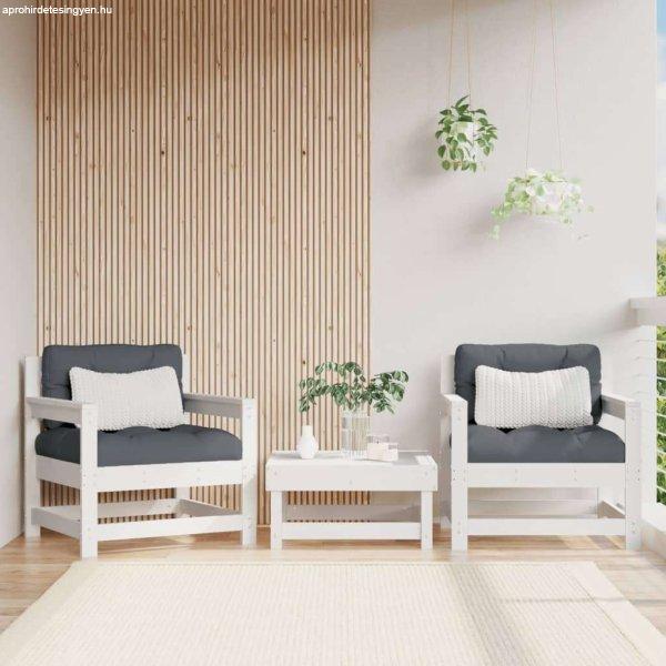 vidaXL 2 db fehér tömör fenyőfa kerti szék