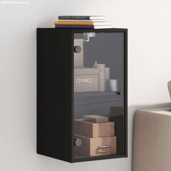 vidaXL fekete faliszekrény üvegajtókkal 35 x 37 x 68,5 cm