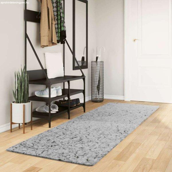 vidaXL szürke hosszú szálú bozontos modern szőnyeg 80 x 250 cm