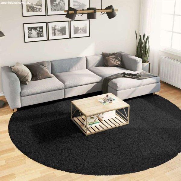 vidaXL fekete hosszú szálú bozontos modern szőnyeg Ø 280 cm