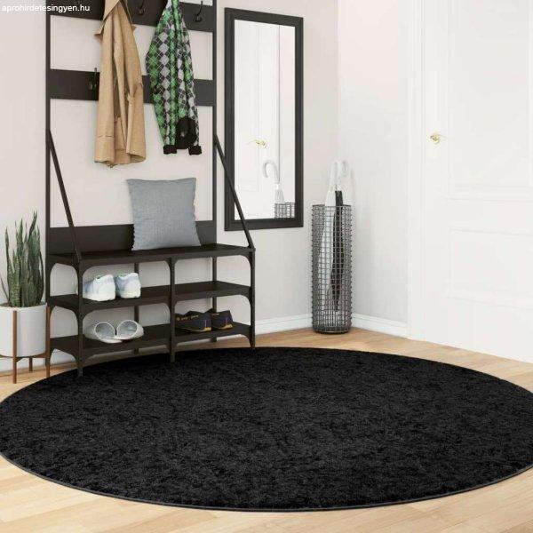 vidaXL fekete hosszú szálú bozontos modern szőnyeg Ø 200 cm