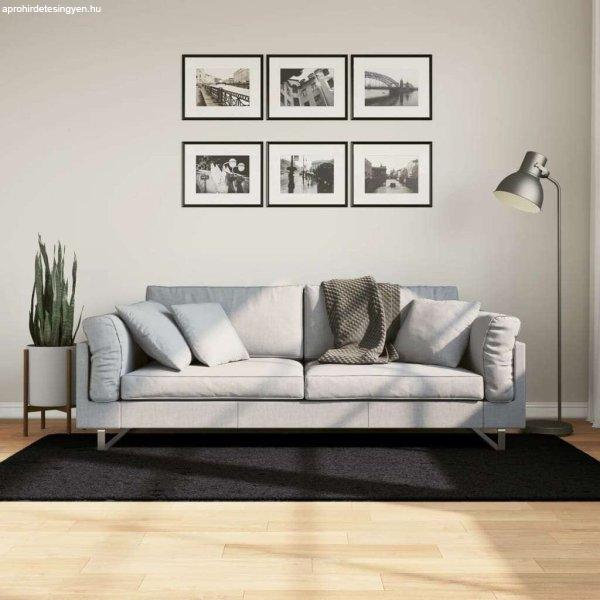 vidaXL fekete hosszú szálú bozontos modern szőnyeg 100 x 200 cm