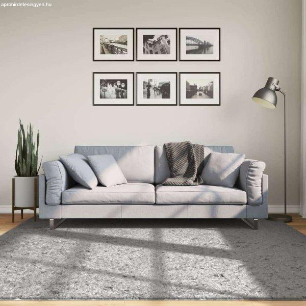 vidaXL szürke hosszú szálú bozontos modern szőnyeg 200 x 200 cm