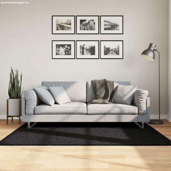 vidaXL fekete hosszú szálú bozontos modern szőnyeg 120 x 170 cm
