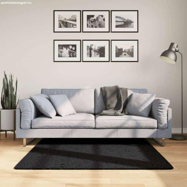 vidaXL fekete hosszú szálú bozontos modern szőnyeg 120 x 120 cm