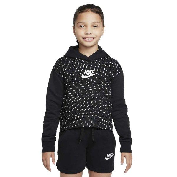 Kapucnis pulóver Nike G NSW Flc Aop kapucnis pulóver DM8231010 Gyerekeknek,
fekete XS