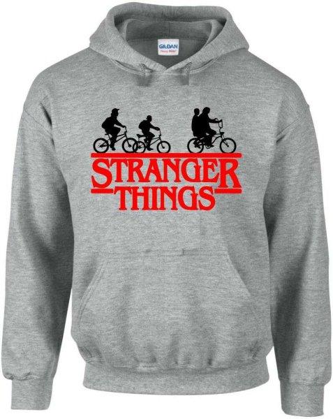 Stranger Things bicajos pulóver - egyedi mintás, 4 színben, 5 méretben