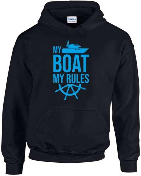 My boat my rules pulóver - egyedi mintás, 4 színben, 5 méretben