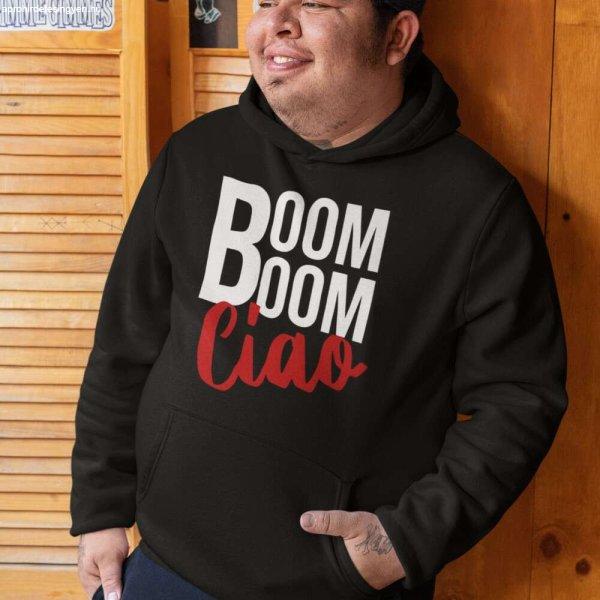 Boom Boom Ciao pulóver - egyedi mintás, 4 színben, 5 méretben