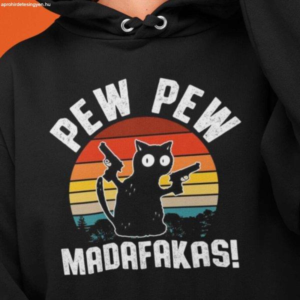 Pew pew madafakas pulóver - egyedi mintás, 4 színben, 5 méretben
