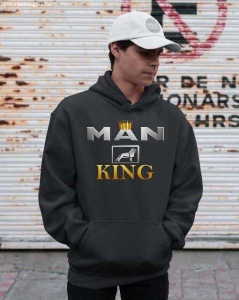 Man king pulóver - egyedi mintás, 4 színben, 5 méretben