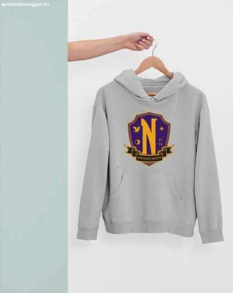 Nevermore Academy logo Wednesday színes kapucnis pulóver - egyedi mintás, 4
színben, 5 méretben