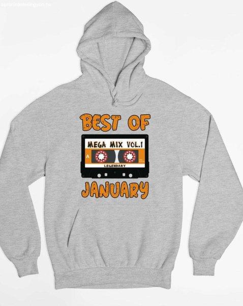 Best of kazettás january kapucnis pulóver - egyedi mintás, 4 színben, 5
méretben