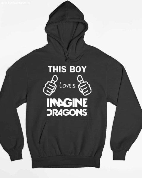 This boy loves Imagine Dragons pulóver - egyedi mintás, 4 színben, 5
méretben