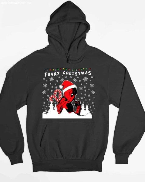 Deadpool funiest christmas pulóver - egyedi mintás, 4 színben, 5 méretben