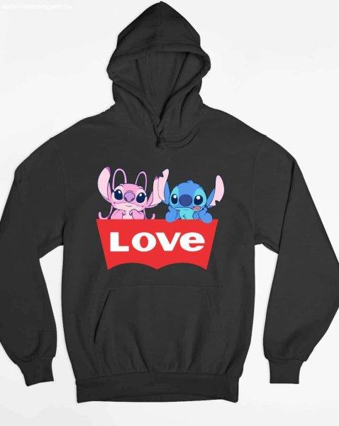 Angel and Stitch love pulóver - egyedi mintás, 4 színben, 5 méretben