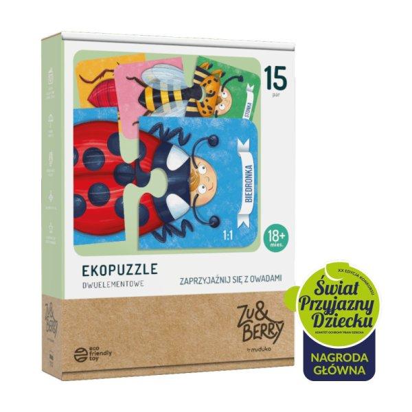 MUDUKO Puzzles kisgyermekeknek Barátkozzatok a rovarokkal Ecopuzzles két darab
18m+