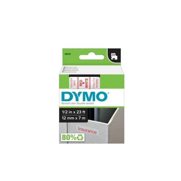 Feliratozógép szalag Dymo Letratag Dymo D1 S0720550/45015 12mmx7m, ORIGINAL,
piros/fehér 