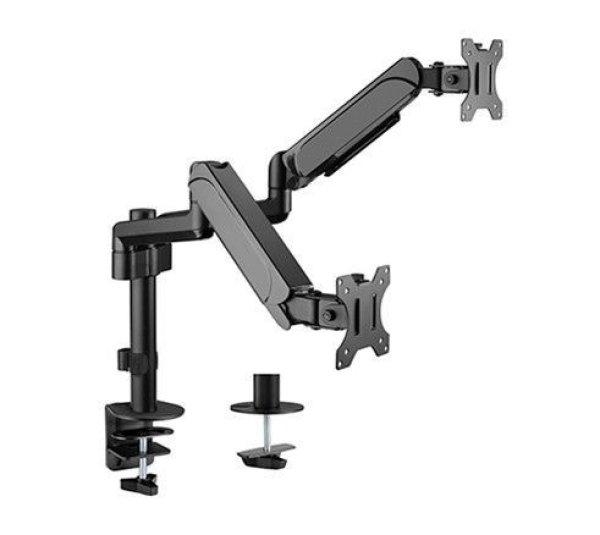 Gembird MA-DA2P-01 Adjustable Desk 2-Display Mounting Arm 17”-32” Black