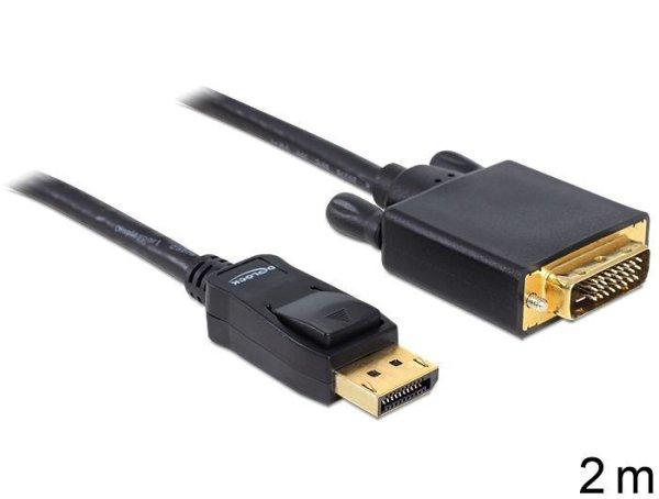 DeLock Displayport 1.2 male > DVI-I (24+1 Dual Link) male passive cable 2m
Black