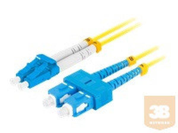 LANBERG optikai patch kábel SM SC/UPC-LC/UPC duplex 1m LSZH g657a1 3.0mm yellow