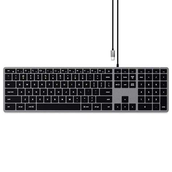 Satechi billentyűzet Slim W3 Vezetékes Backlit Keyboard Mac számára, szürke