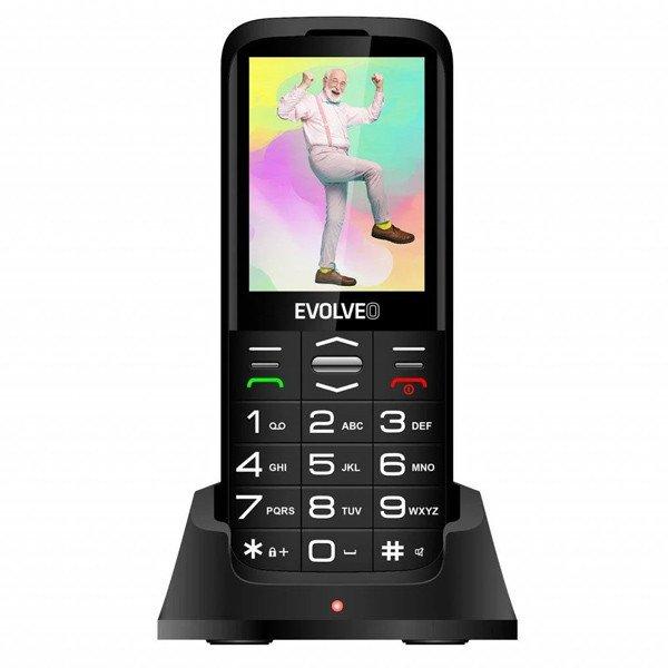 Evolveo EasyPhone XO, mobiltelefon időseknek töltőállvánnyal, fekete