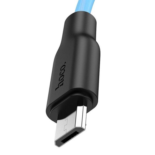 HOCO Plus Silicone charging data cable for Micro X21 1 meter black&blue